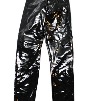 Commando Control Womens Shiny Stretch Flat Front High-Rise Leggings Black Size S