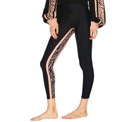 Beach Riot Sport Gracie Black Pink Zebra Full Length Workout Leggings