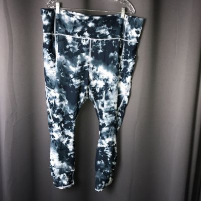 FABLETICS PURELUX GREEN & WHITE TIE-DYE  LEGGINGS SZ 4X _6376