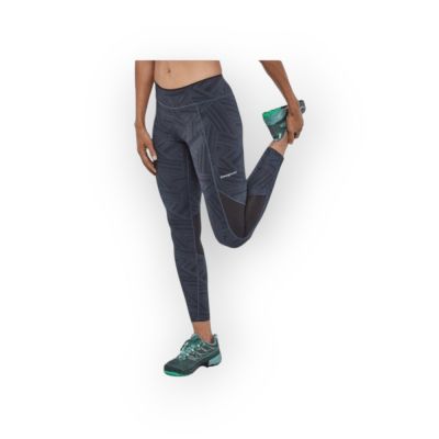 Patagonia endless run active wear leggin in Gray Black