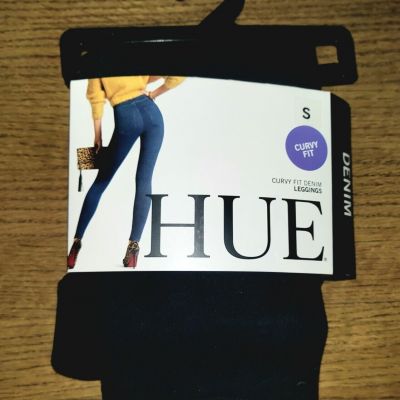 HUE Black Jean Leggings Curvy Fit Size S.