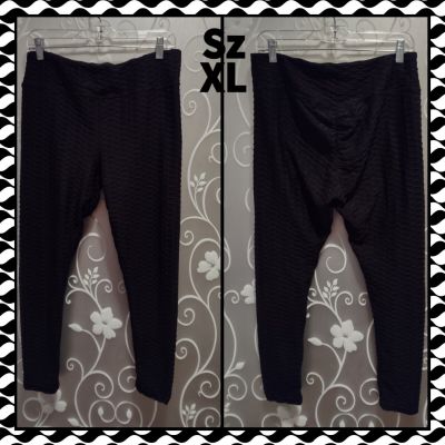 Womens Black Tik Tok Style Leggings Size XL