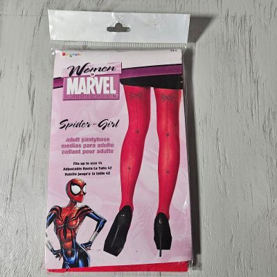 Brand New Women Of Marvel Spider Girl Adult Pantyhose Up To Size 14