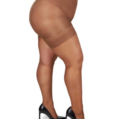 Plus Size Curvy Silky Sheer Control Top Pantyhose