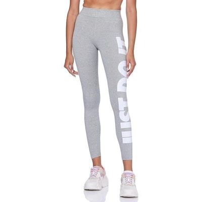 Nike Spell Out Just Do It Gray High Waisted Leggings Women's Plus 2X