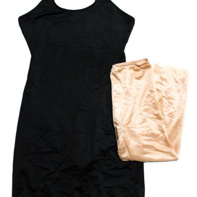 Spanx Womens Mesh Cropped Tights Shapewear Dress Brown Black Medium XL Lot 2