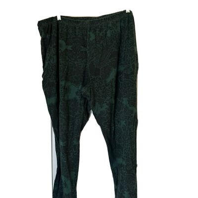 Roamans Plus Size 26-28 Green/Black Leggings