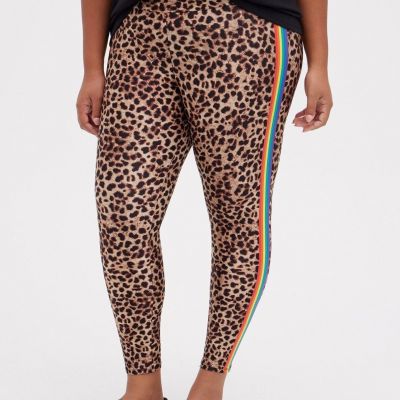 Torrid Leopard Liquid Leggings Rainbow Pride NWT New 1X