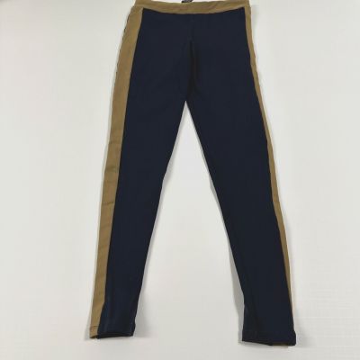 David Lerner Legging Colorblock side panels XS blue Tan stretch Ladies