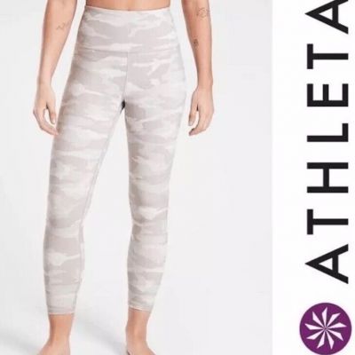 Athleta Elation Camo 7/8 Tight Taupe Tan Leggings Size M