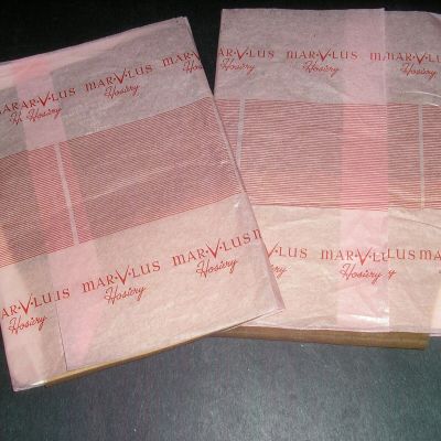 2 Lot Mar~v~lus Marvlus Hosiery Hose Stockings Suntime Sandal Barefoot 10.5 NOS