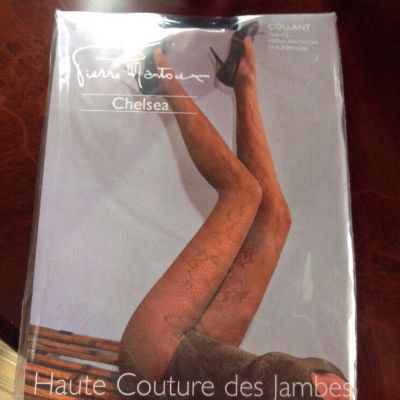 PIERRE MANTOUX NETTE PANTYHOSE CHELSEA BLACK NYLON SIZE- I/S NIP