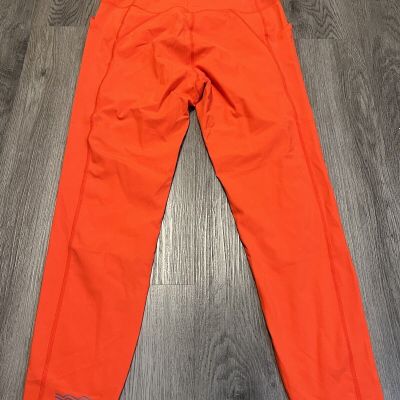 Janji 7/8 Leggings Women's L Orange Red Pace Groundwork Running Training Pockets