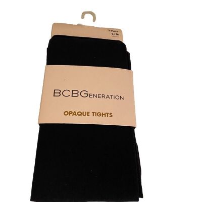 BCBG Generation Opaque Tights 2 Pack Women's Size S/M  Black NEW In Pack