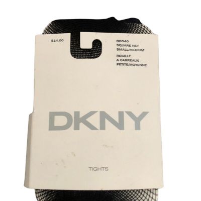 DKNY Fishnet Tights Hose Black Small/Medium New NWT Square Net