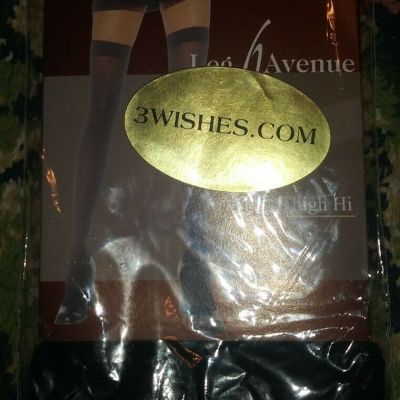 New nwt Leg Avenue Thigh High hi Stockings semi sheer black sexy womens 1 size