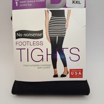 No Nonsense Pair Of Footless Tights Size XXL (235-300 lbs.)  Control Top NWT