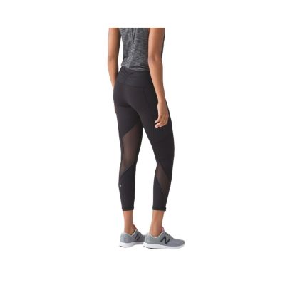 LULULEMON Outrun Tight 27” Black Workout Leggings Mesh Size 2