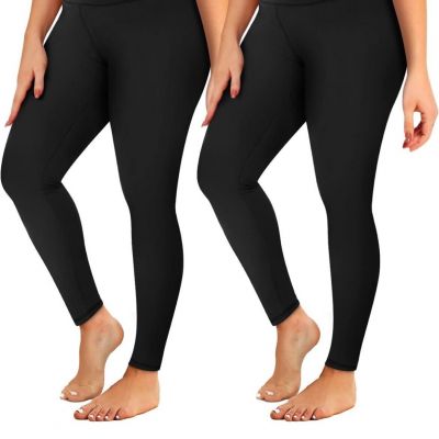 YOLIX 2 Pack Plus Size 4X Workout Yoga Leggings for Women High Waisted