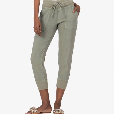 Kut From The Kloth mirabella drawcord jogger in Olive - size 2XL