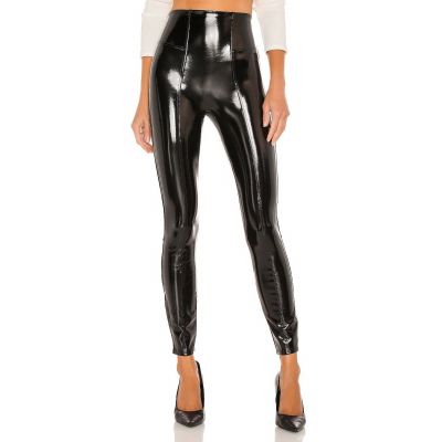 SPANX Faux Patent Leather Leggings Size M Tall in Classic Black