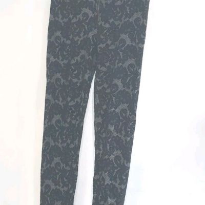 KTOO Leggings Black Fishnet Floral Womens Large Pants  Made USA 90s Zipper Y2K