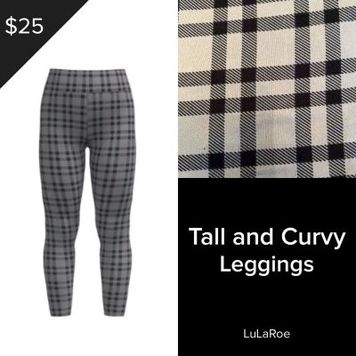 NEW LuLaRoe Tall & Curvy TC Leggings 2024 Halloween Wicked Cute Plaid Grey Black