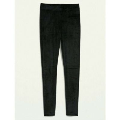 NWT Women's Old Navy Soft Black Cozy Soft Velvet High Rise Leggings Fall Pants