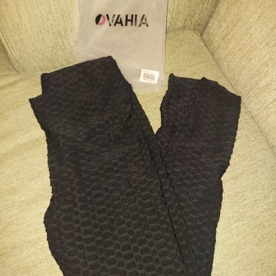 Brand New Vahia Womens Black Textured Leggings Sz XXL   More Sizes Available