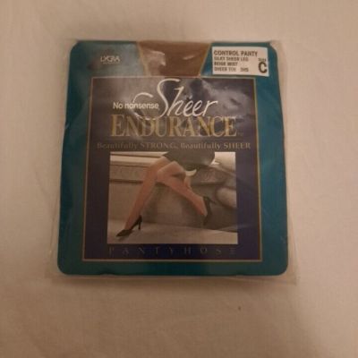 SHEER ENDURANCE No Nonsense Control Top Pantyhose Beige Mist Size C - NEW