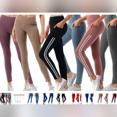 PLUS SIZE HIGH WAIST SLIMMING LEGGINGS ACTIVE YOGA WORKOUT XL-3XL W TECH POCKETS