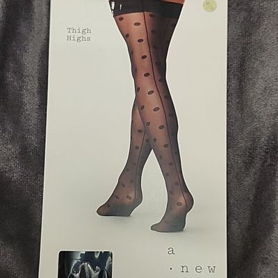 A New Day Fashion Thigh Highs Black (Ebony  #M9PIP5) Size M/L New 1 Pair