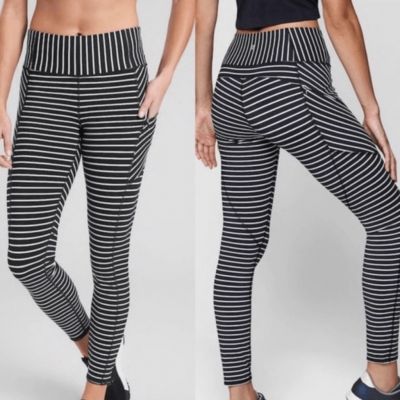 NWOT Athleta Stripe Contender 7/8 Leggings- Size Small