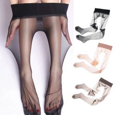 T-crotch Hosiery Elegant Stockings Ultra-thin Pantyhose for Women Transparent