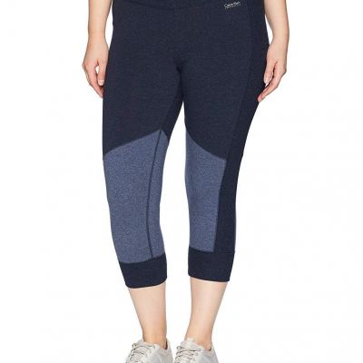 Calvin Klein Womens Performance Plus Size Colorblocked Capri Leggings,1X