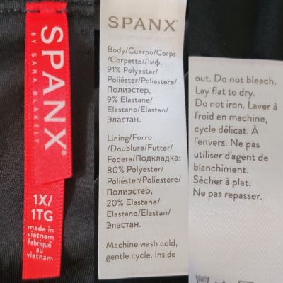 SPANX Black Velvet Velour Leggings High Waisted Tummy Control 1X.