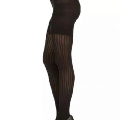 Spanx Star Power Tights Size E Black Ribbed Slimming Tummy Control Comfort