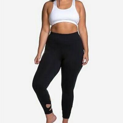 Soffe Curves Plus Size Wraparound-Hem Performance Leggings ,Size 1X