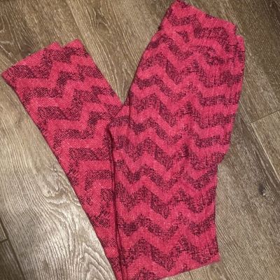 LuLaRoe OS leggings pink & black