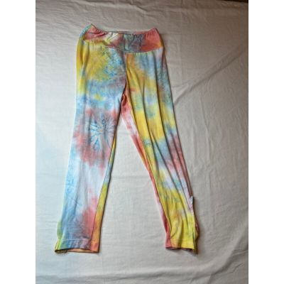 White Birch Leggings Womens Medium Neon Tie Dye Soft Yoga Multicolor Cropped