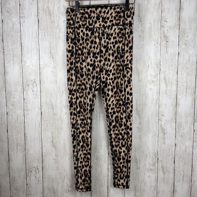 Victoria's Secret Sports Bra Leggings Set Leopard Print Medium Size 6 Workout