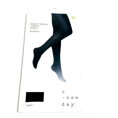 A New Day Super Opaque M/L Tights 80 Denier Black Size