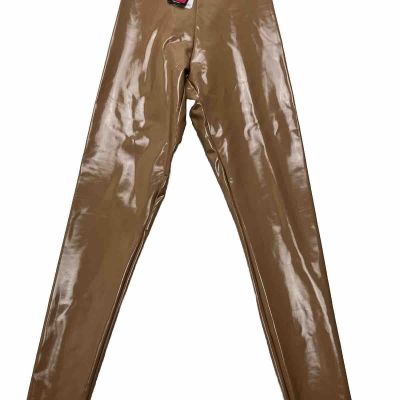 Commando Womens Shiny Faux Leather Leggings Size S NWT Beige/Nude