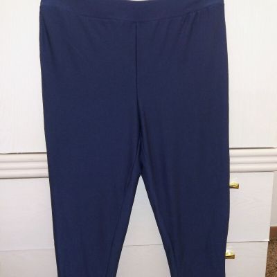 Terra & Sky PLUS Women's Mid Rise Capris Leggings Navy Blue SIZE 1X (16W-18W)