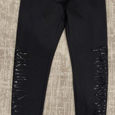 NWOT MARIKA Leggings Black With Shiny Zebra Pattern M Women