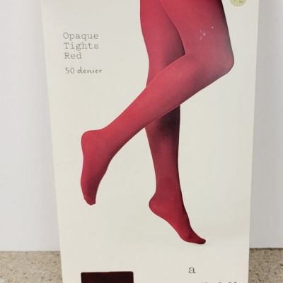 A New Day Medium/Large Opaque Tights 50 Denier Red - 1 Pair