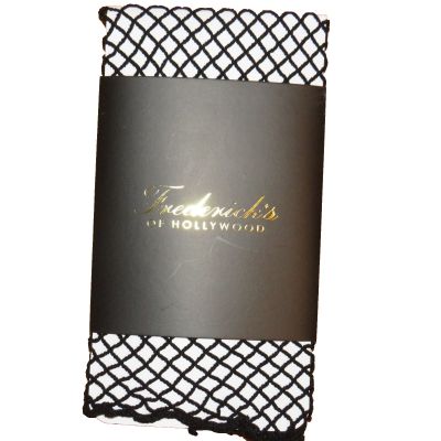 Frederick's Of Hollywood Black Raw Edge Fishnet Stockings Plus Size 1X-2X