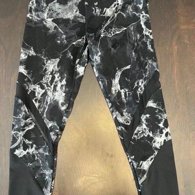 Pink Victoria's Secret Ultimate Leggings High Rise Ankle Women Black Marble Sz S