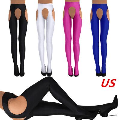 US Womens Tights Smooth Active Pantyhose Hollow Out Underwear Skinny Stockings