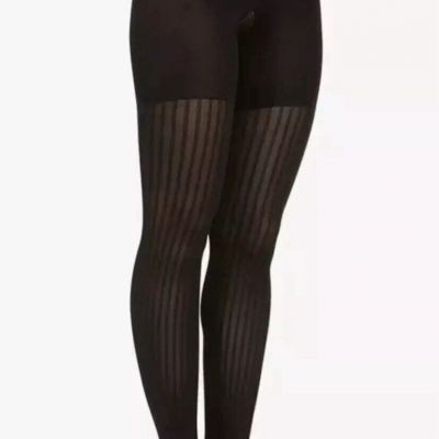 SPANX STAR POWER RIBBED ROW SHAPING TIGHTS Size G  Plus Size 3x/4x Black NEW